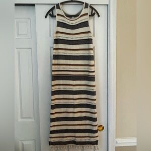 alya white crochet knit sheath dress / beach coverup size M